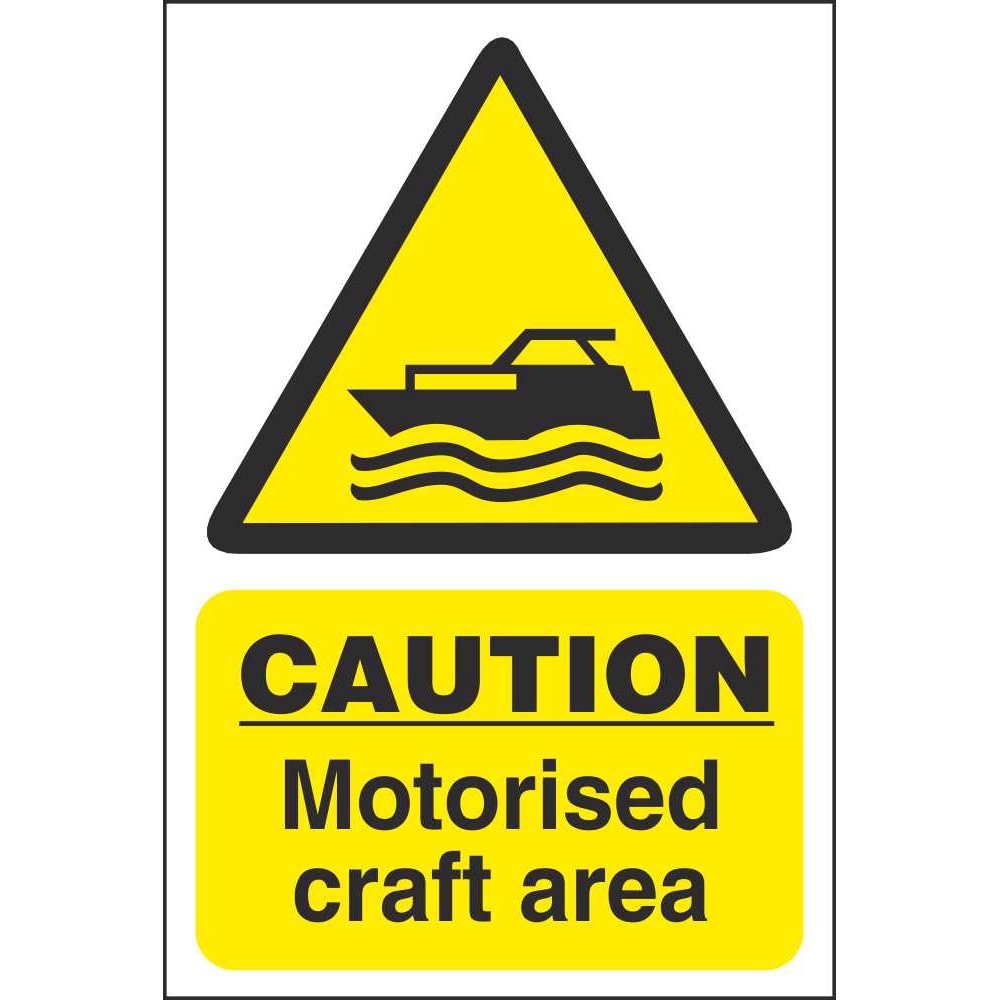 caution motorised craft area signs water hazard safety signs ireland