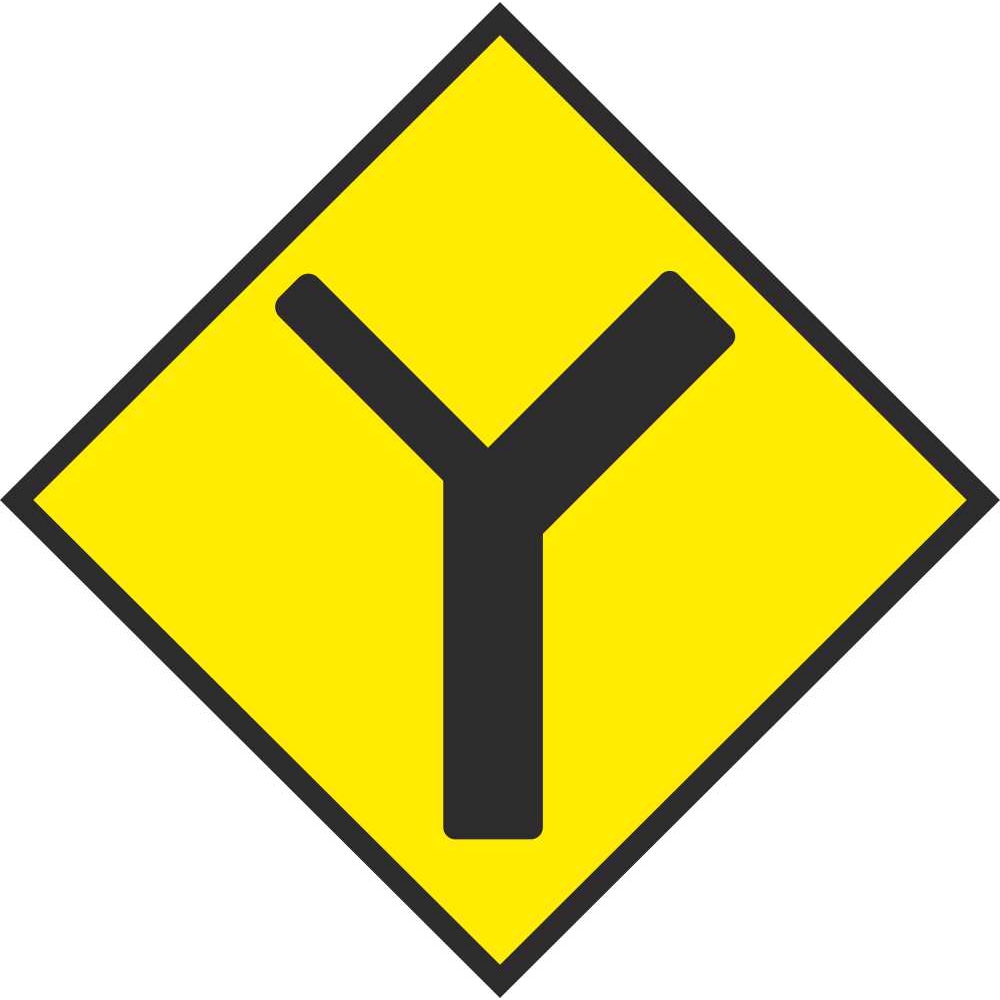 W 005L Y Junction Left Road Warning Signs Ireland PD Signs