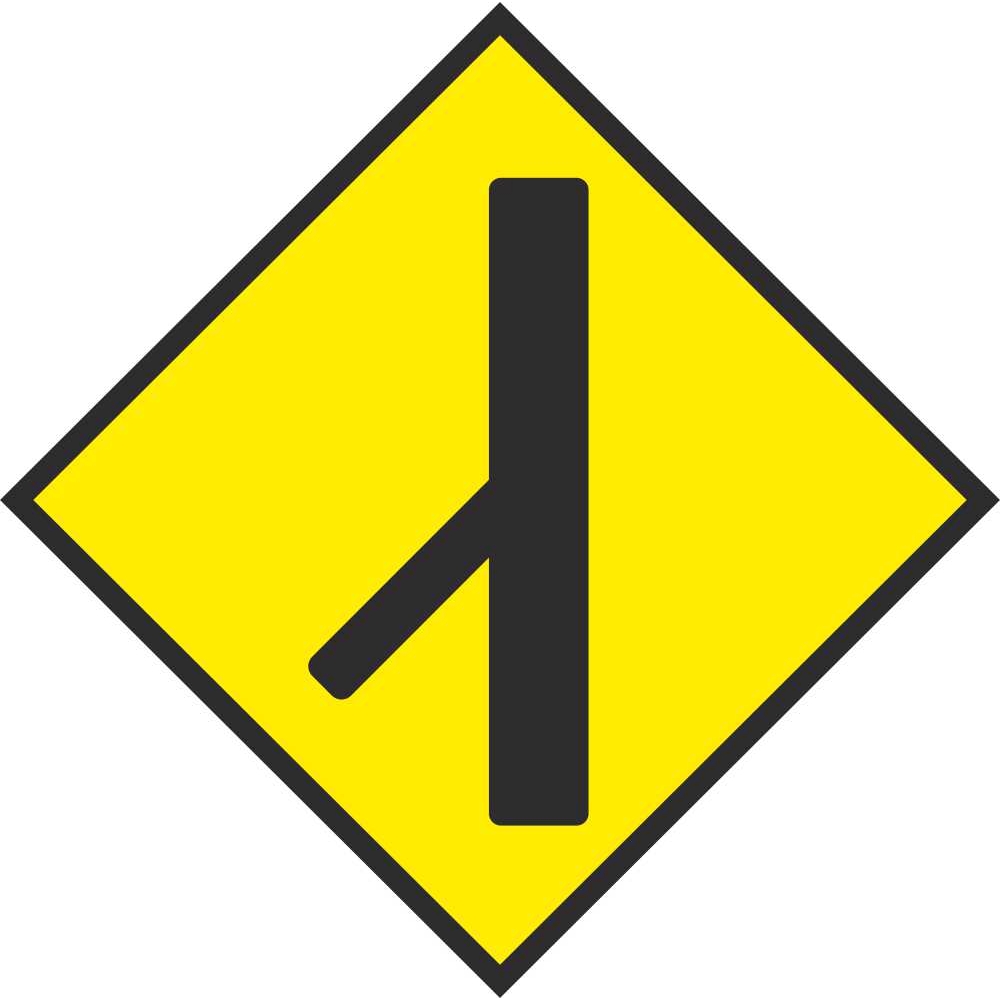 W 030 Merging With Traffic From Left | Road Warning Signs Ireland