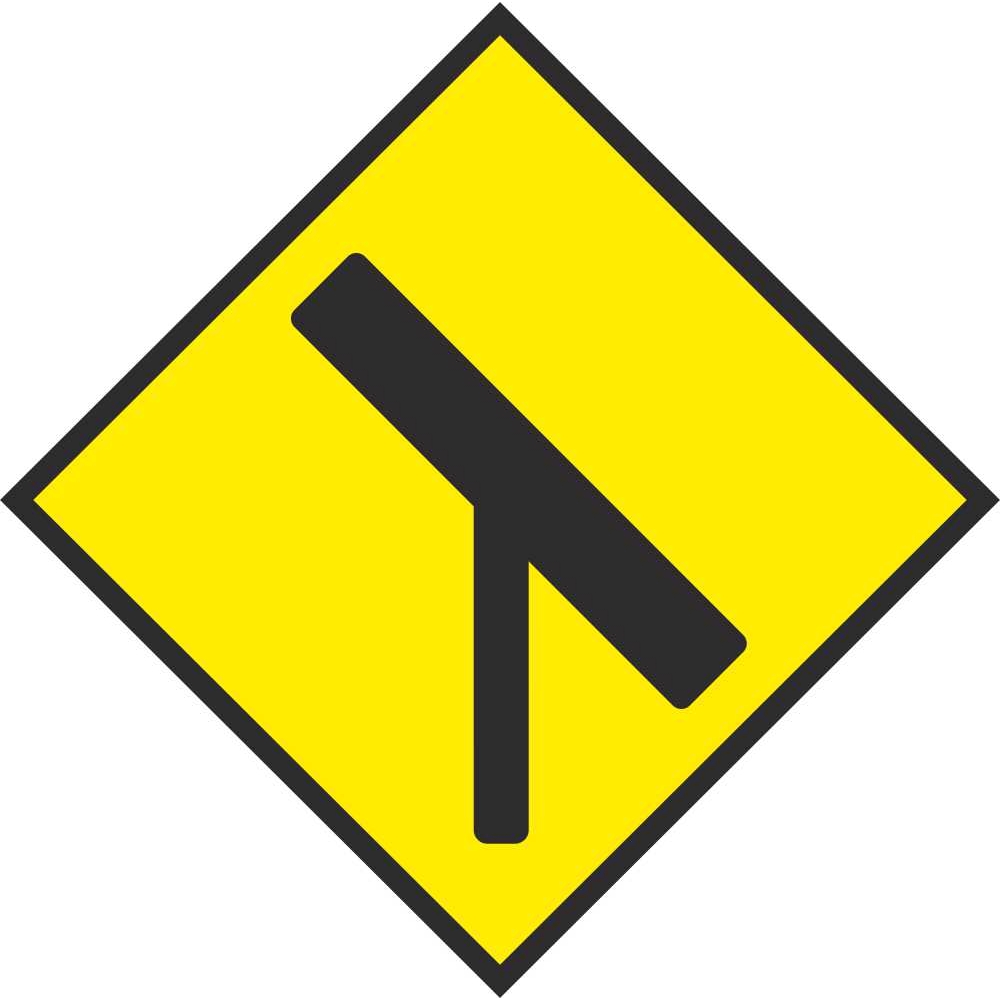 W 031 Merging With Traffic On Right | Road Warning Signs Ireland