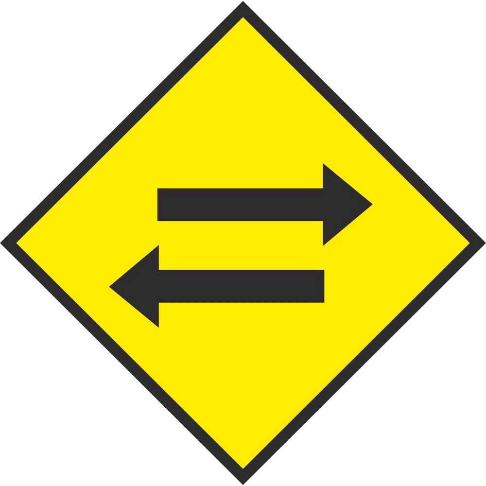W 081 Two Way Traffic Crossing | Road Warning Signs Ireland | PD Signs