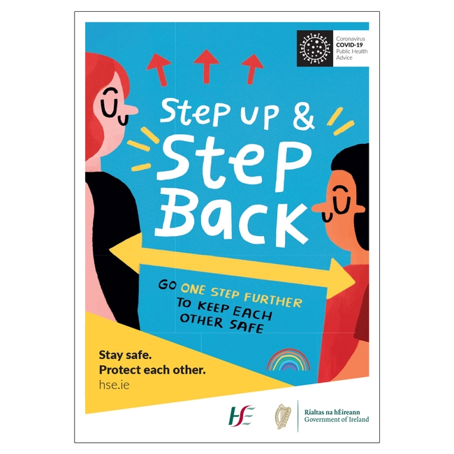 Step Back Signature COVID-19 Step Up And Step Back Sign