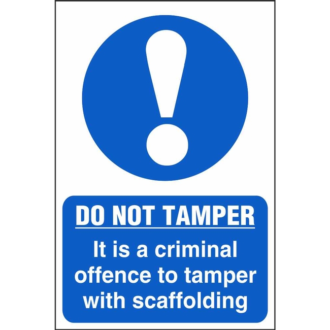 Criminal Offence To Tamper With Scaffolding Signs Construction