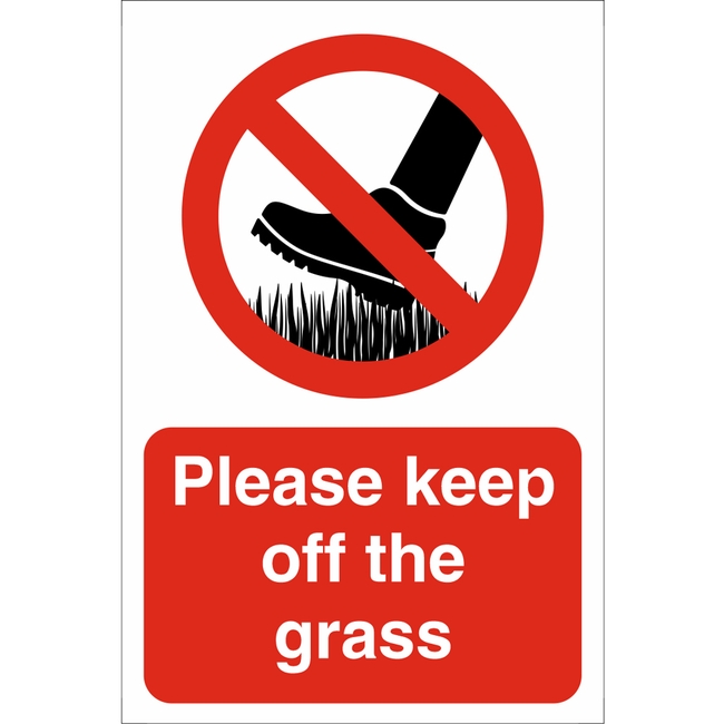 Please Keep Off The Grass Prohibitory Sign