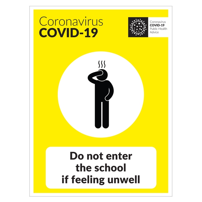 COVID-19 Do Not Enter The School If Feeling Unwell Sign