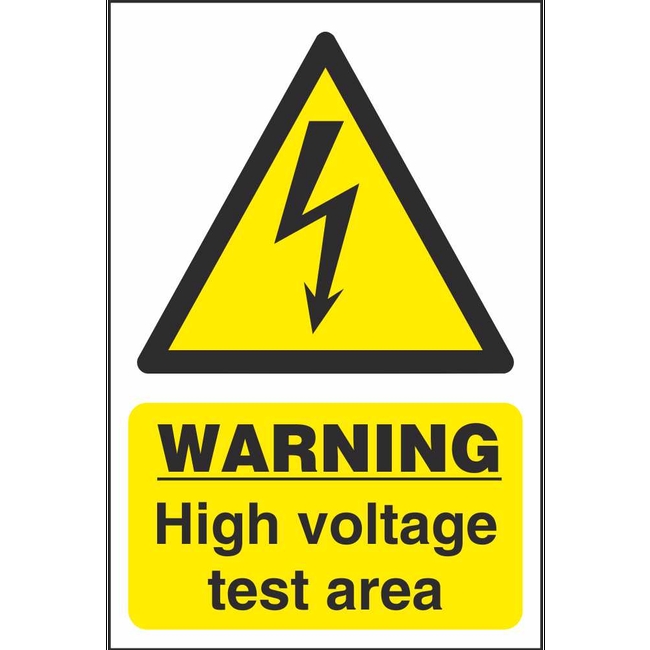High Voltage Test Area Warning Signs Electrical Hazard Safety Signs