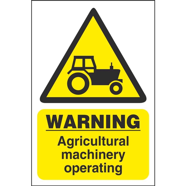 Warning Agricultural Machinery Operating Hazard Farm Safety Signs