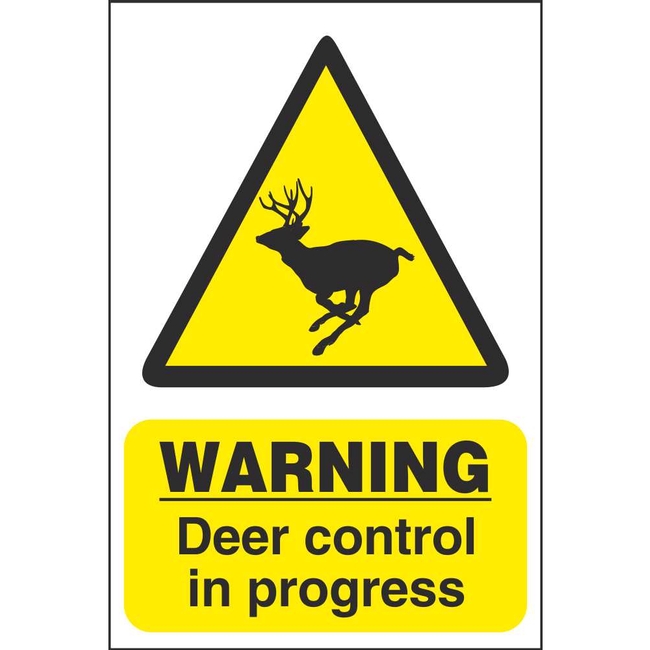 Warning Deer Control In Progress Signs Forestry Hazard Signs Ireland