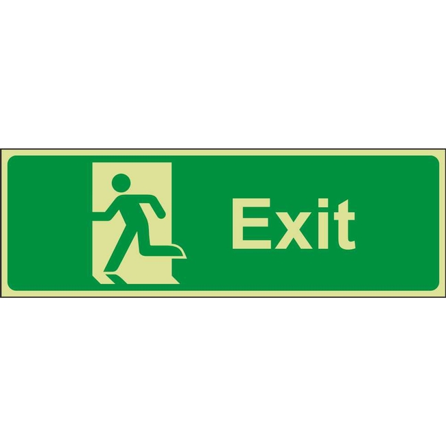 Exit Left Emergency Escape Photoluminescent Sign