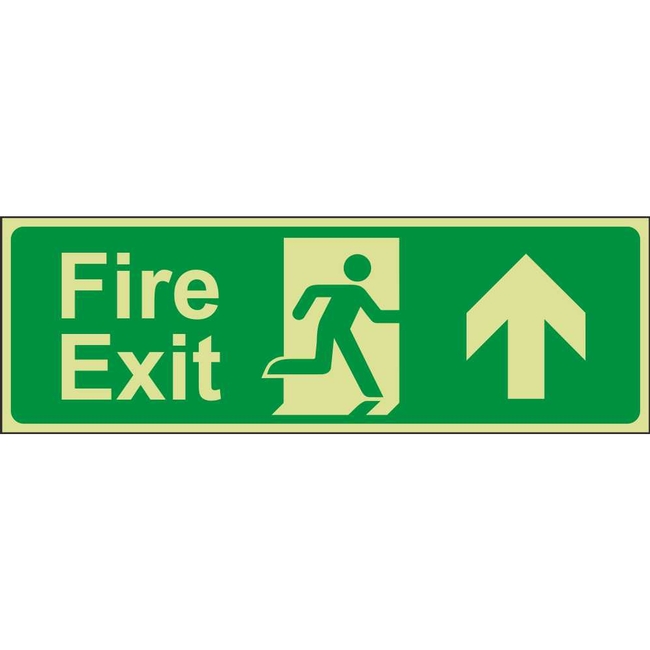 Fire Exit Up (Arrow) Emergency Escape Photoluminescent Sign