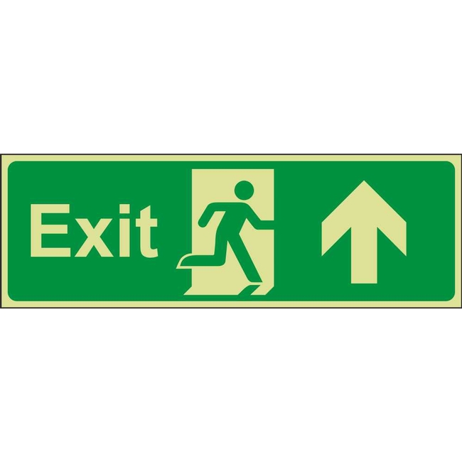 Exit Up (Arrow) Emergency Escape Photoluminescent Sign
