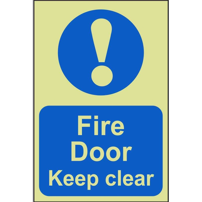 Fire Door Keep Clear Signs Photoluminescent Fire Action Signs