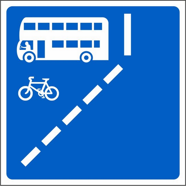 Start Of Nearside With-Flow Bus Lane Regulatory Sign