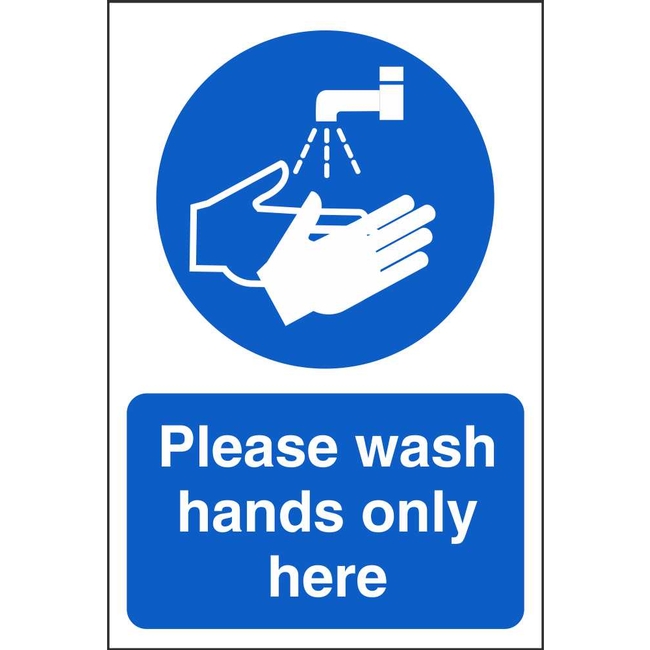 Please Wash Only Hands Here Mandatory Signs Food Hygiene Signs