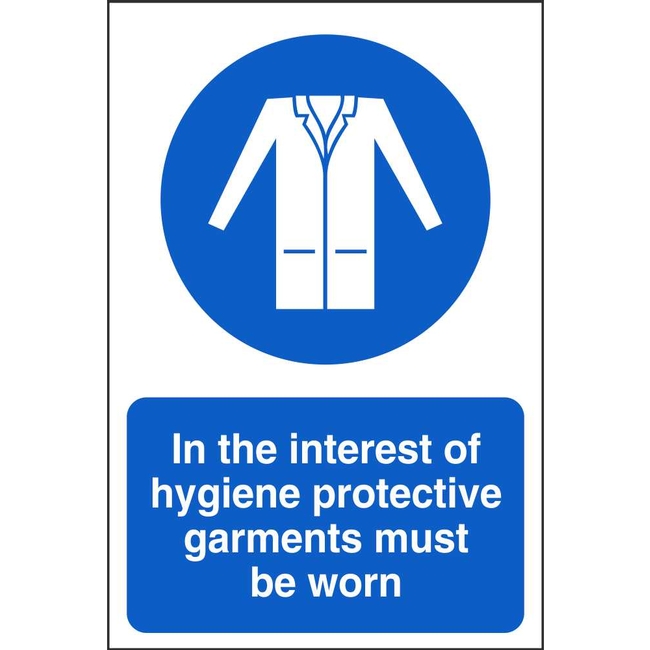 Protective Garments Must Be Worn Mandatory Signs Food Hygiene Signs