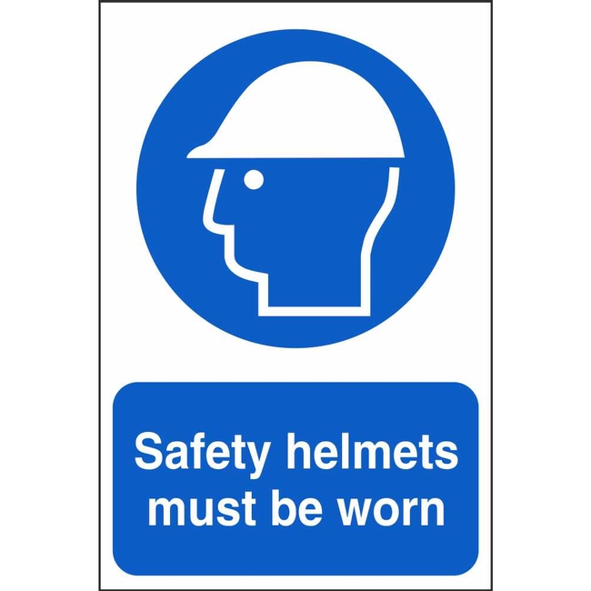 Safety Helmets Must Be Worn Signs Mandatory Workplace Safety Signs
