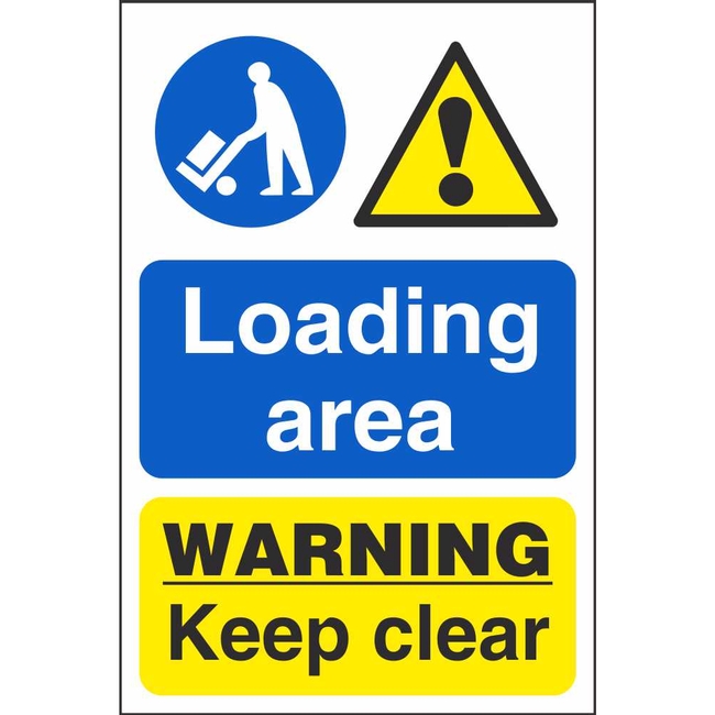 Loading Area Warning Keep Clear Multi Message Workplace Safety Signs
