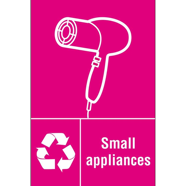 Small Appliances (Hair Dryer Symbol) Electrical Waste Recycling Signs