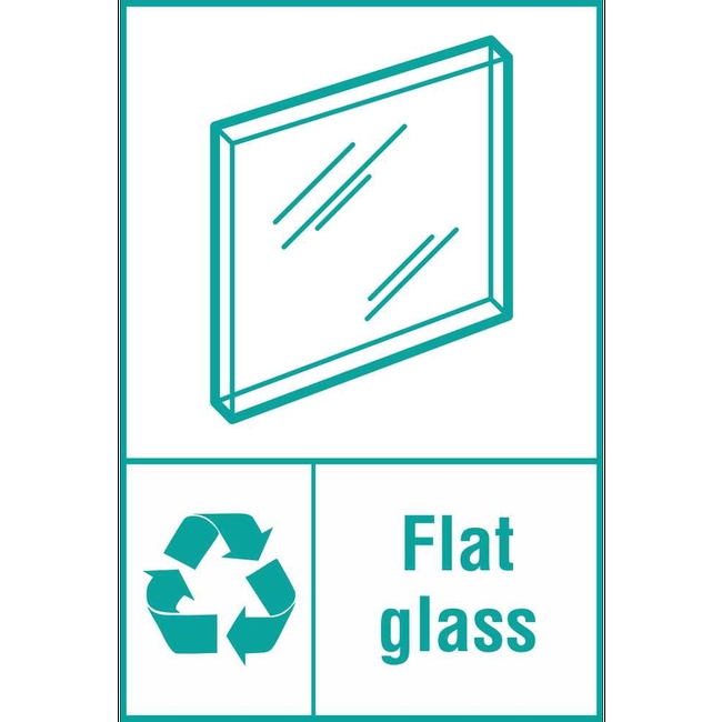 Flat Glass Waste Recycling Signs Environmental Safety Signs