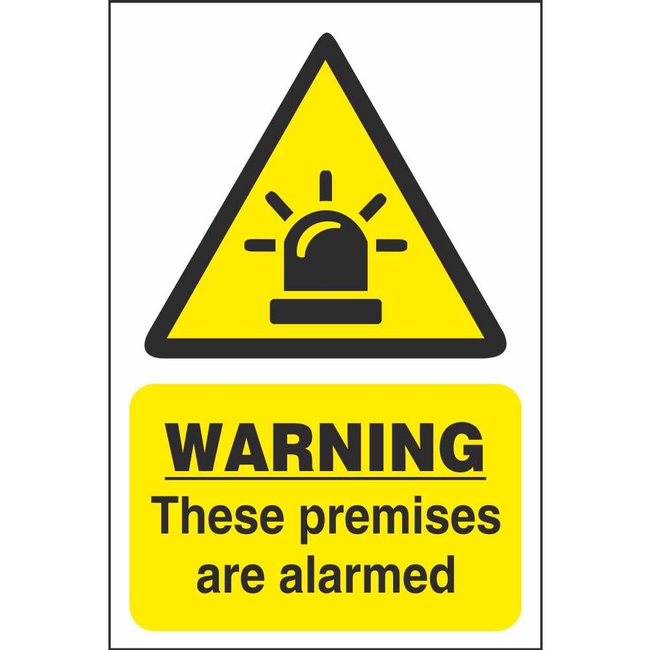 Warning These Premises Are Alarmed Signs Warning Security Signs