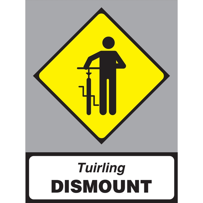 Cyclists Dismount Warning Sign