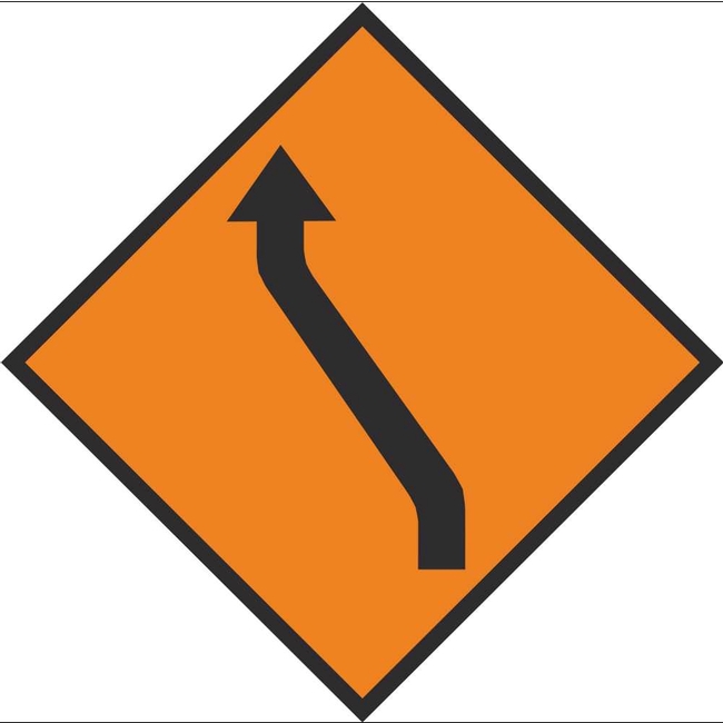 WK 012 Move To Left (One Lane) Roadworks Safety Signs Ireland