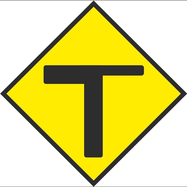 W 003R T Junction (Type 1) Right | Road Warning Signs Ireland