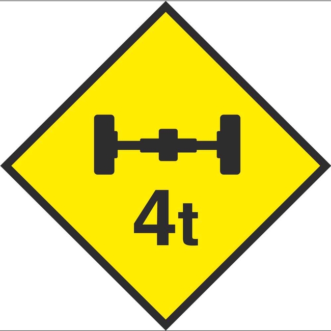 W 116 Maximum Axle Weight Road Warning Signs Ireland PD Signs
