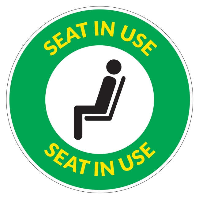 COVID-19 School Seat In Use Sticker