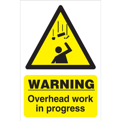 Overhead Works in Progress Hazard Sign Overhead Works in Progress Hazard Sign