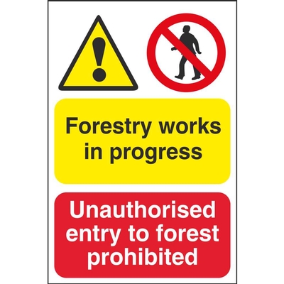 Forestry works in progress Safety sign 