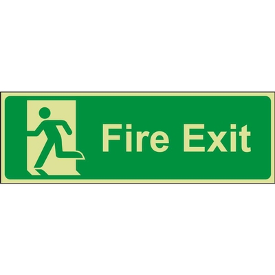 Fire Exit Left Emergency Escape Photoluminescent Sign Fire Exit Left Emergency Escape Photoluminescent Sign