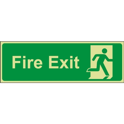 Fire Exit Right Emergency Escape Photoluminescent Sign Fire Exit Right Emergency Escape Photoluminescent Sign