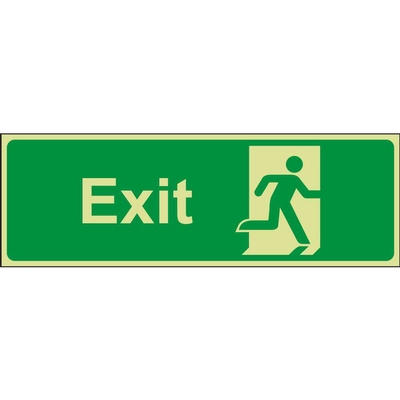 Exit Right Emergency Escape Photoluminescent Sign Exit Right Emergency Escape Photoluminescent Sign
