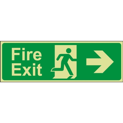 Fire Exit Right (Arrow) Emergency Escape Photoluminescent Sign Fire Exit Right (Arrow) Emergency Escape Photoluminescent Sign