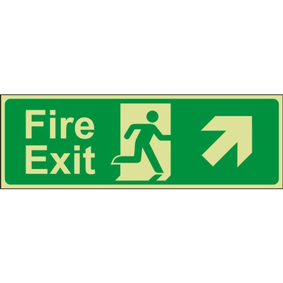 Fire Exit Up Right (Arrow) Emergency Escape Photoluminescent Sign Fire Exit Up Right (Arrow) Emergency Escape Photoluminescent Sign