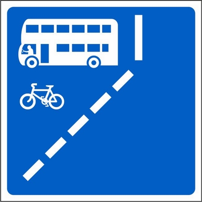 Start Of Nearside With-Flow Bus Lane Regulatory Sign