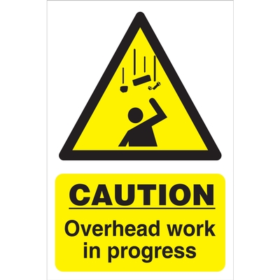 Overhead Works in Progress Sign Overhead Works in Progress Sign