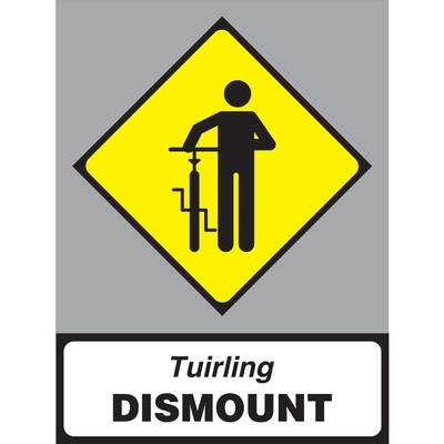 Cyclists Dismount Warning Sign