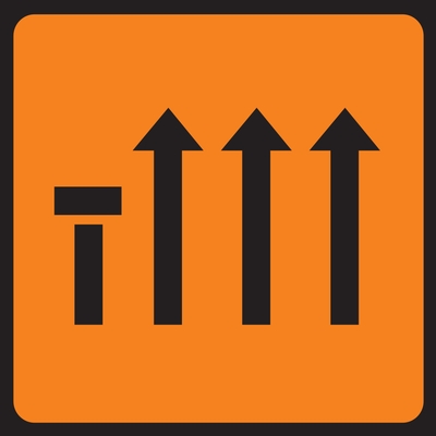 Nearside Lane (Of Four) Closed Roadworks Sign