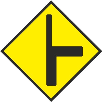 T Junction (Type 2 Left) Warning Sign